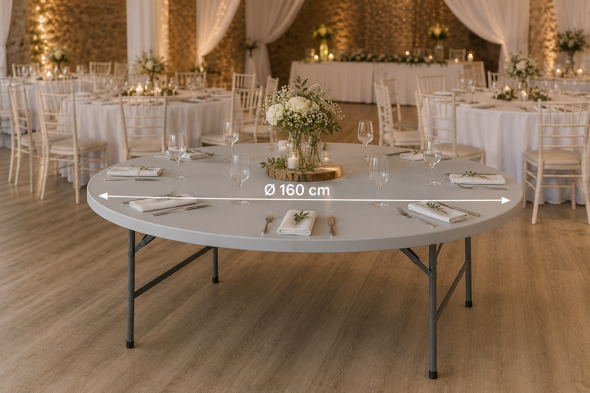 Table ronde Ø160cm PEHD 6/8 pers.