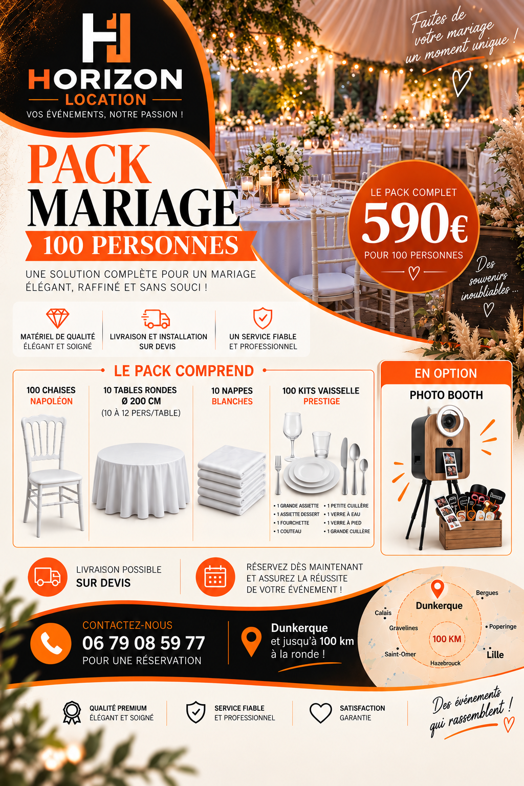Pack Mariage - 100 personnes week-end