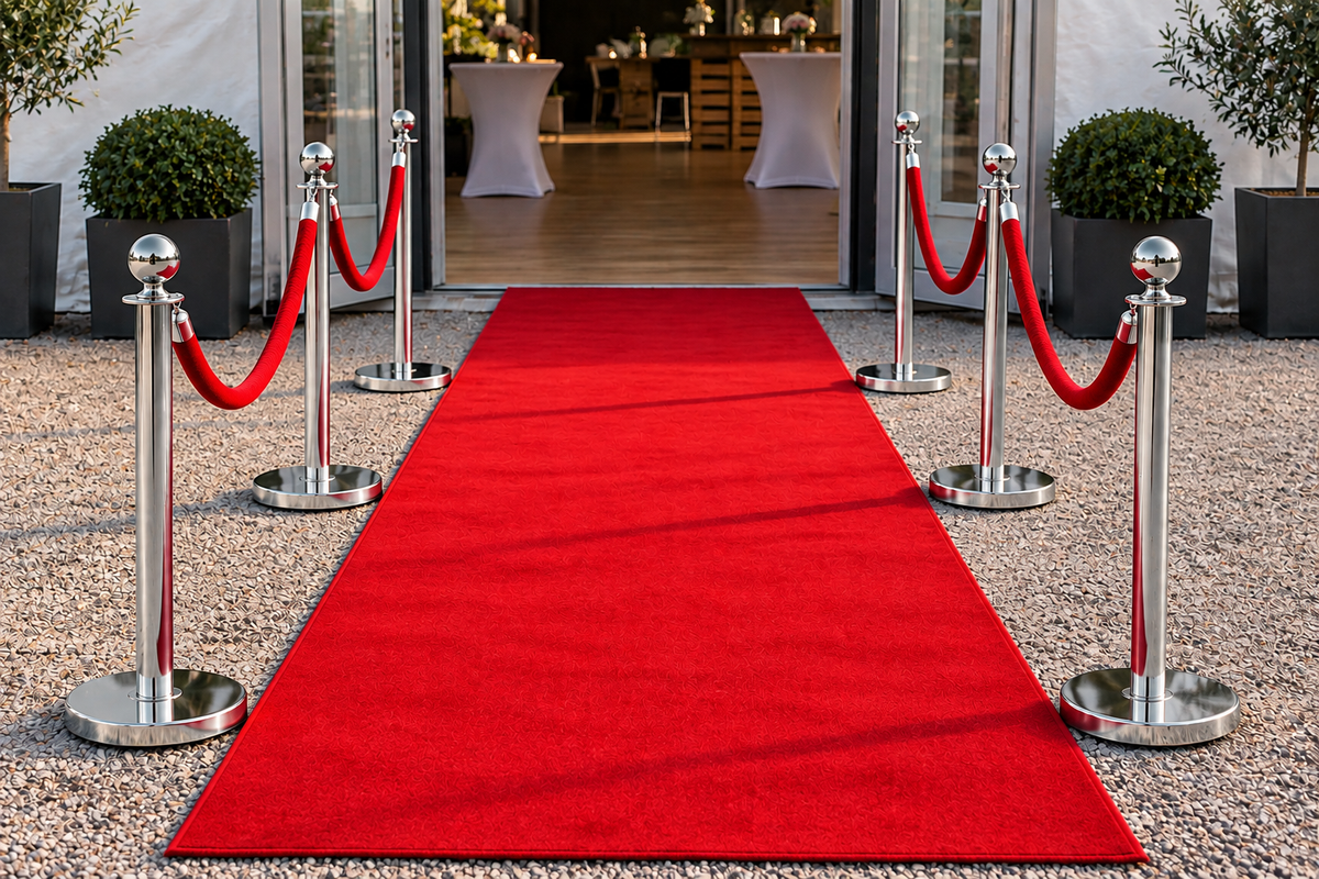 Pack tapis rouge - potelets argents