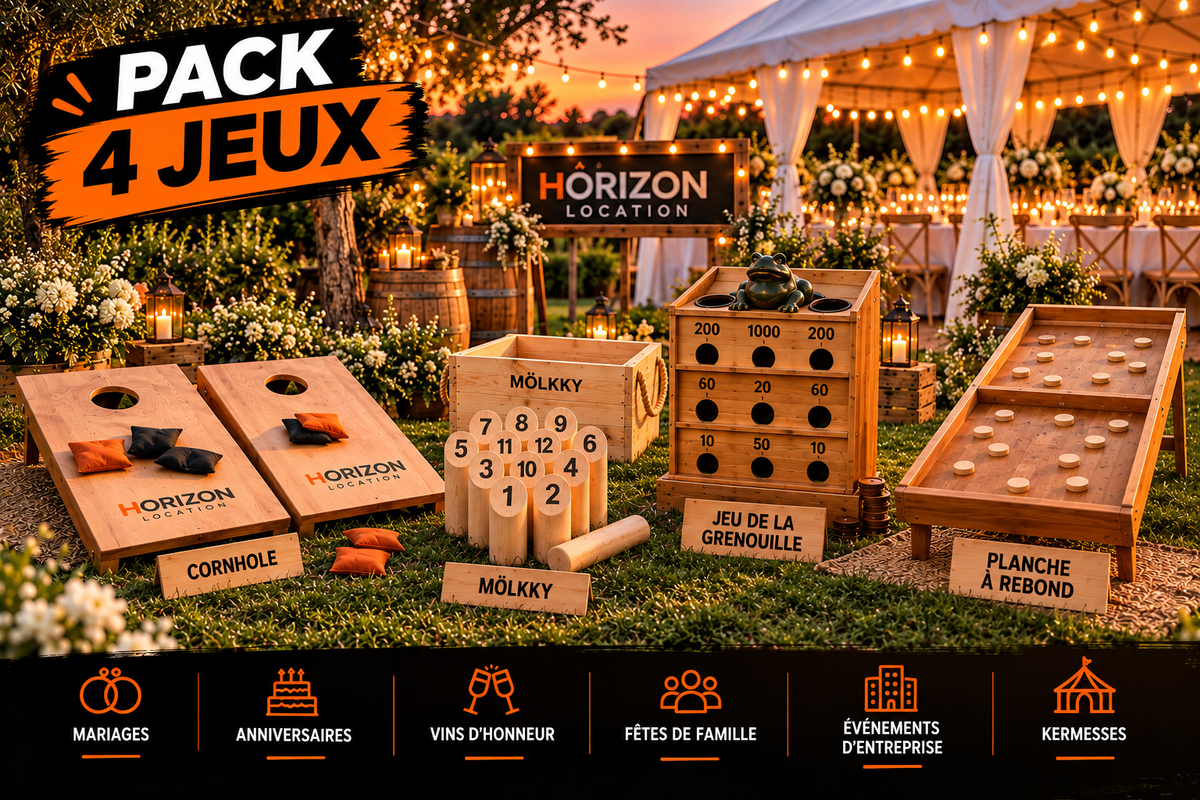 PACK 4 jeux bois